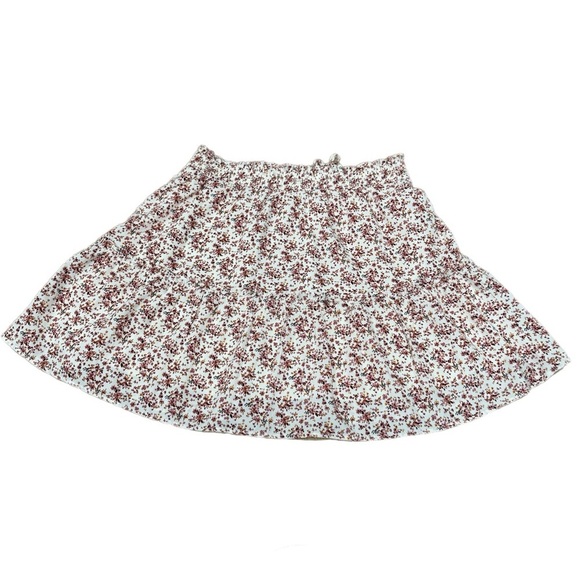 NWT PAPER CRANE Cottage Core Pull On Skirt Floral Ruffle Lined Mini Womens Large - Picture 9 of 15